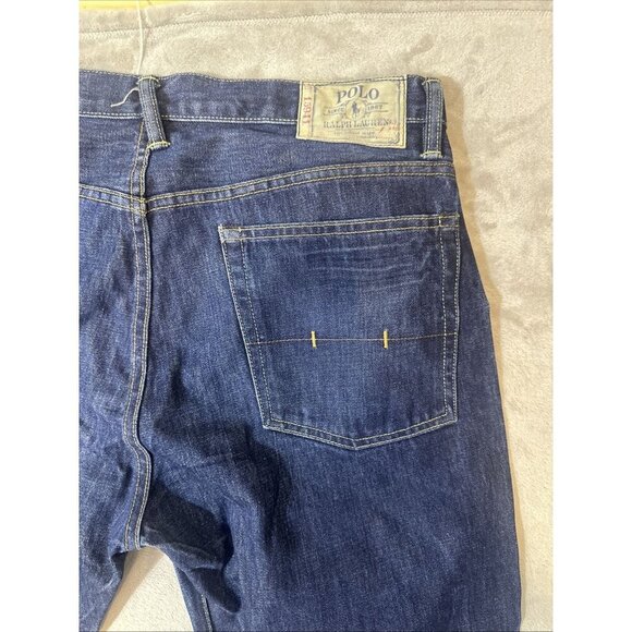 Men’s Polo Ralph Lauren Denim Jeans Dark Wash Vintage 67 Straight 35x30 - Picture 13 of 14